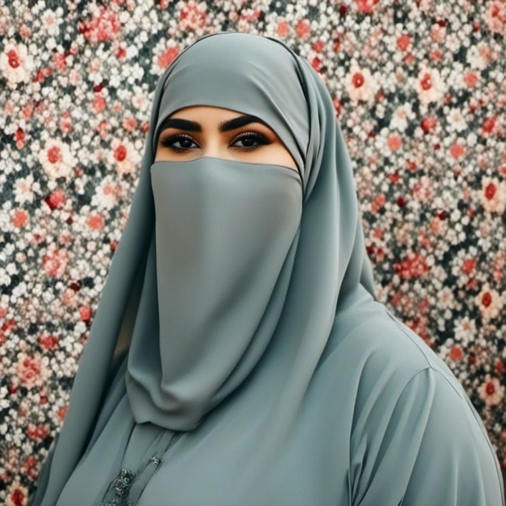 Hyperrealistic Image of an Obese Woman in Niqab