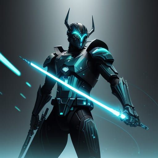 Cyberpunk Cyan Lightsaber with Durasteel Hilt and Pulsating ...