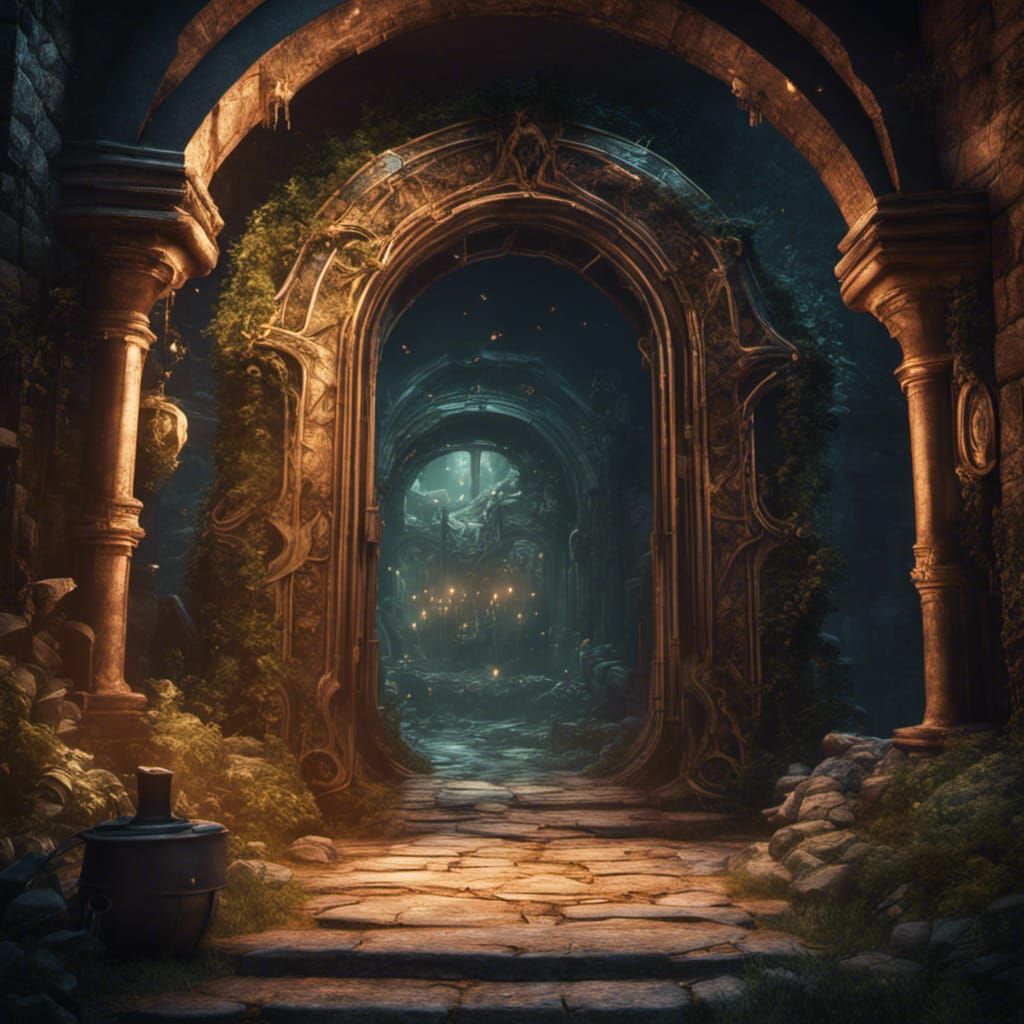 Magical Portal Opens: Detailed Fantasy Concept Art