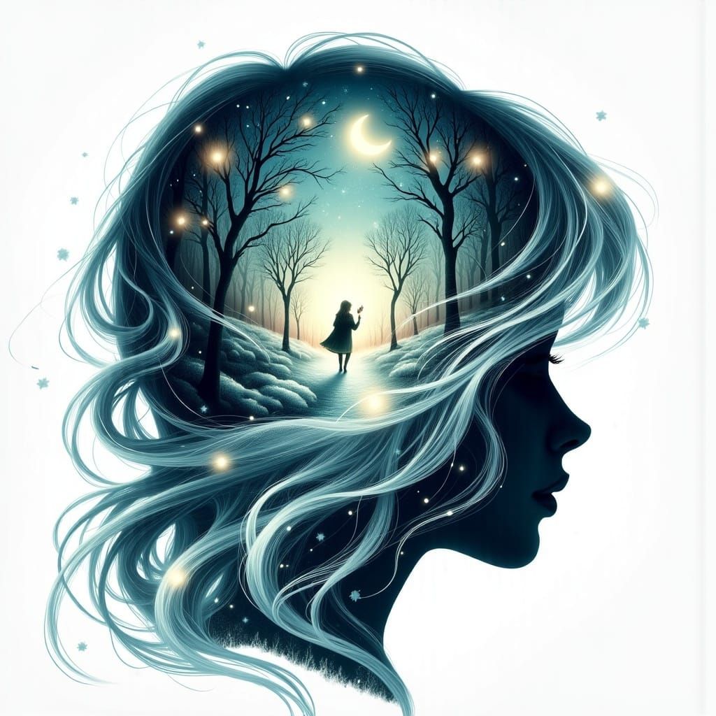 Winter Wonderland Silhouette in Fairy Tale Style