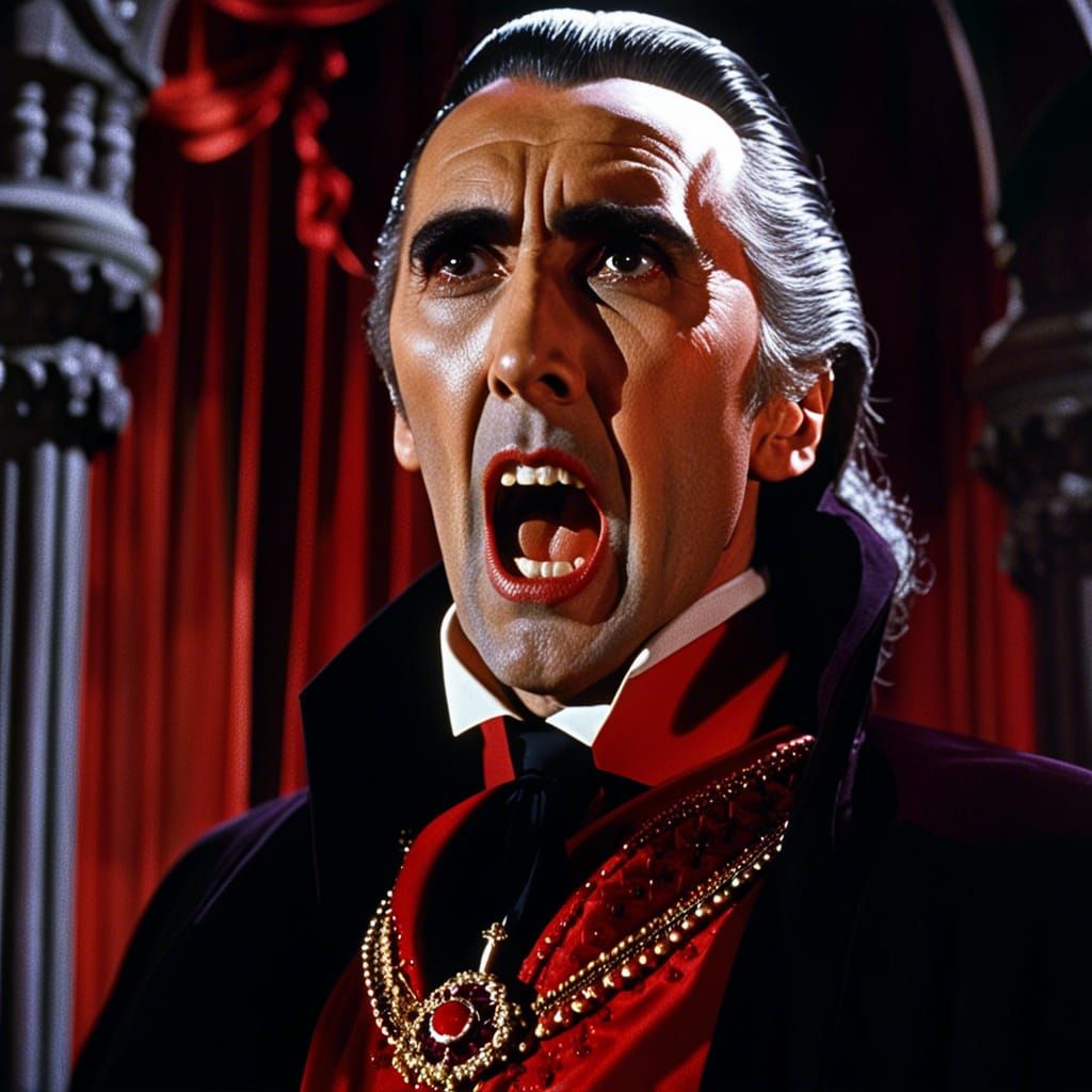 Christopher Lee as Dracula in Hammer Horror Film