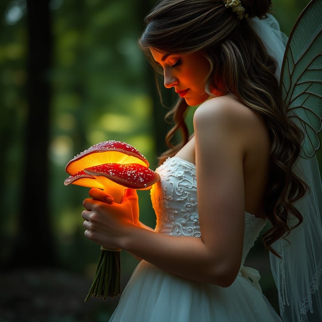 Woodland Fairy Bride Portrait in Tonalist Style