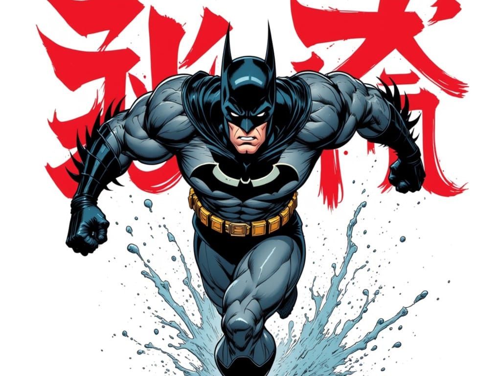 Armored Batman in Comic Book Style