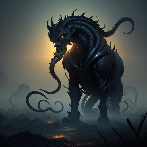 Monstrous Chimera Shade in Dark Fantasy Art