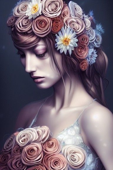 Disheveled Prom Queen Portrait in Hyper-Realistic Style