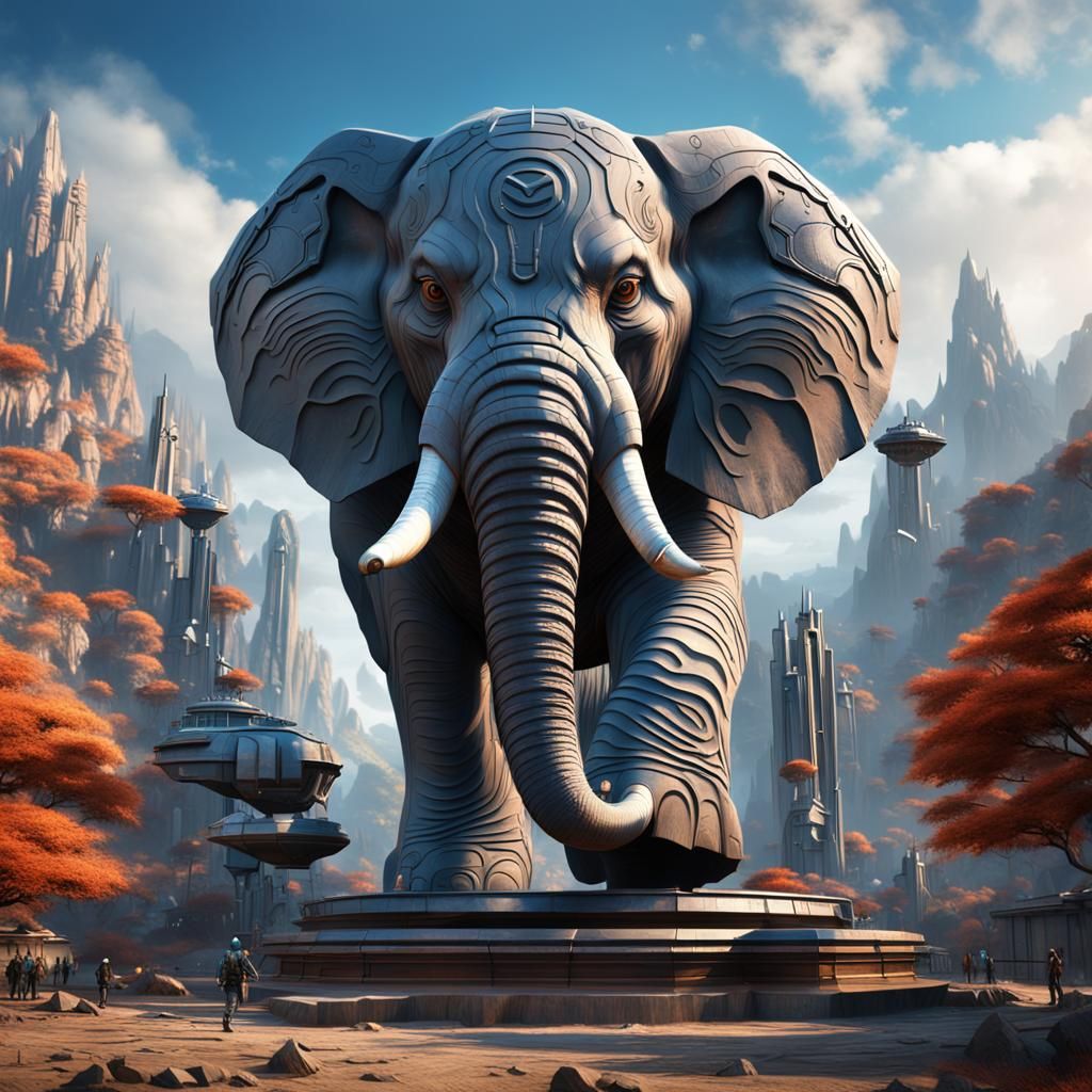 Gigantic enormous elephant shape monument