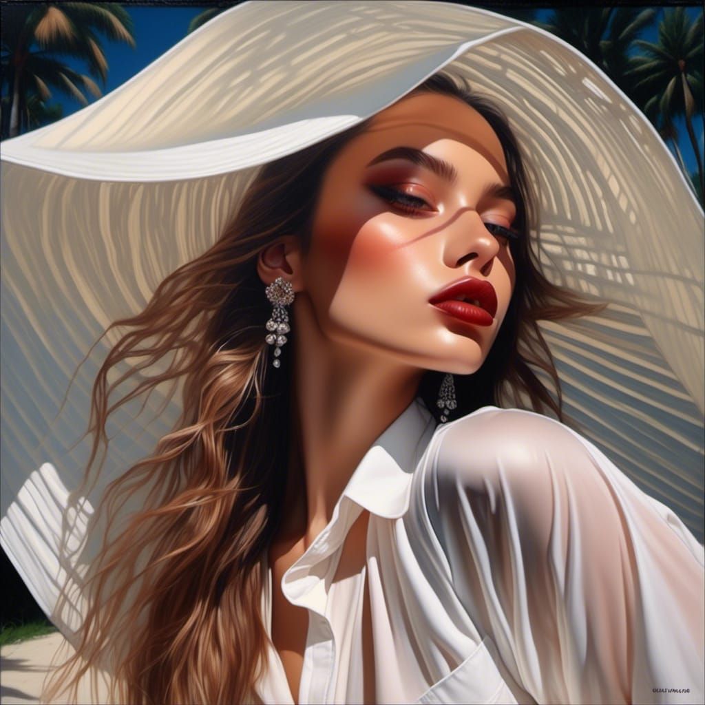 Syrian Woman in Latex: Hyperrealistic Gothic Portrait