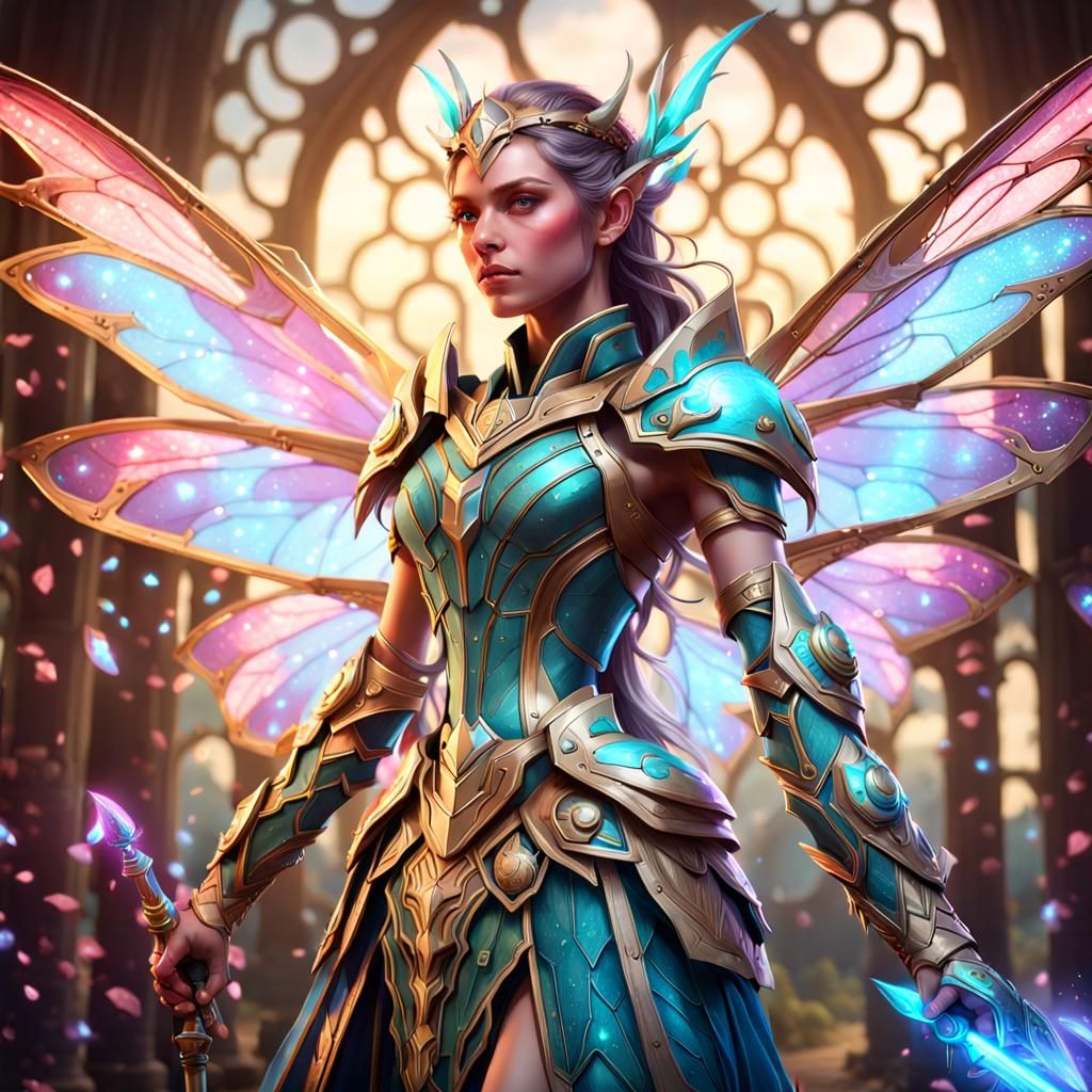 fairy queen in full body armor
