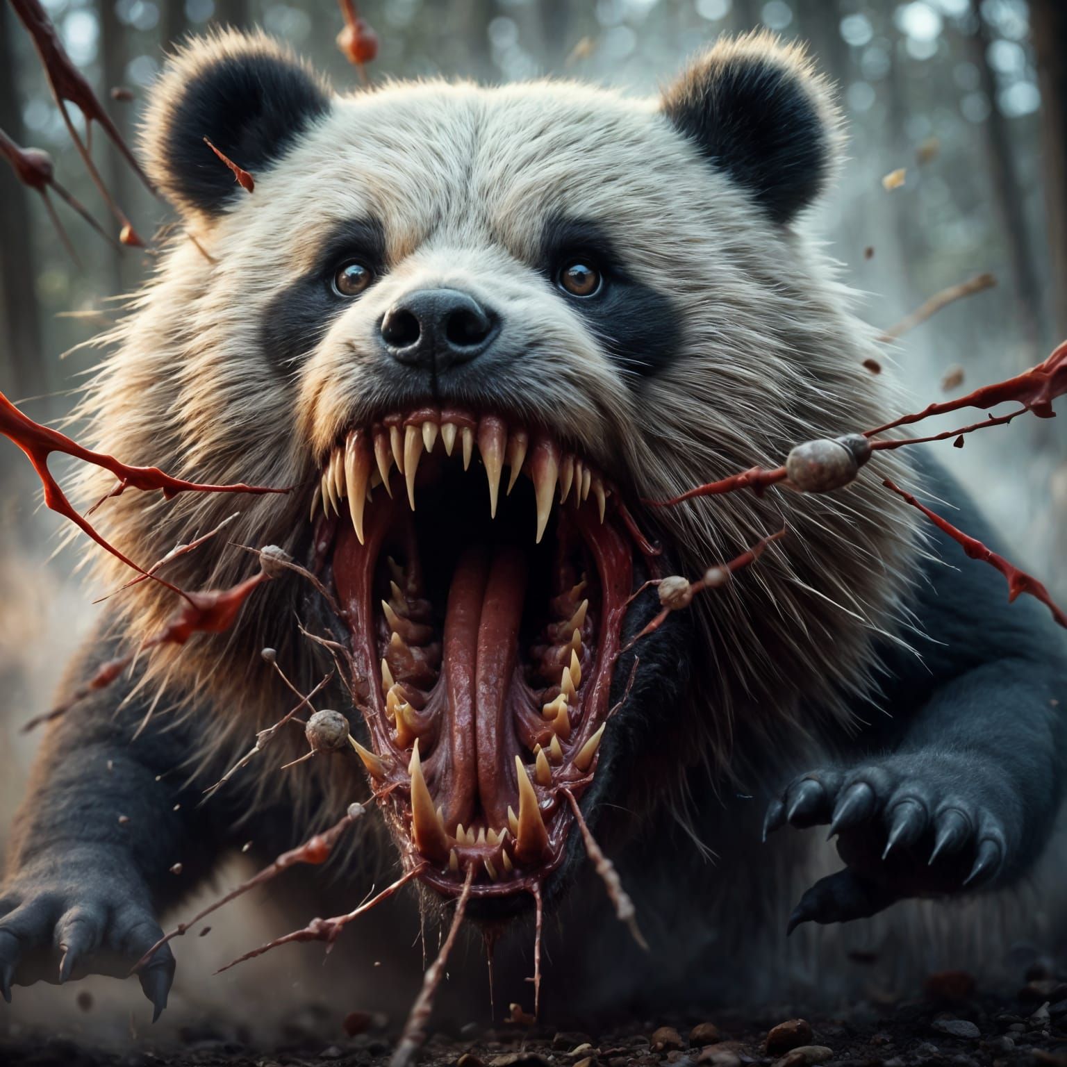 Hyper Realistic Zombie Panda in Cinematic Style
