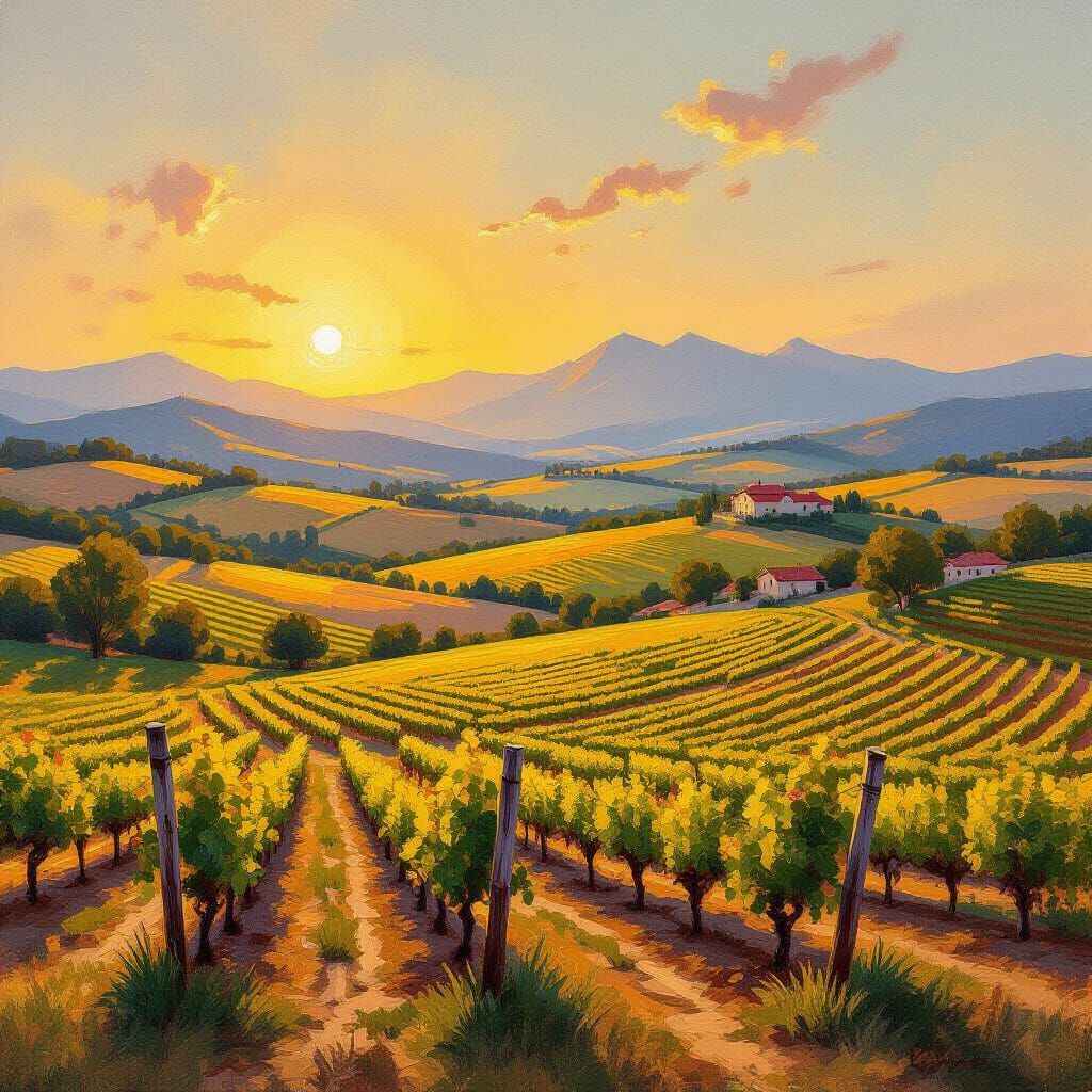 Golden Hour Georgia Landscape Painting