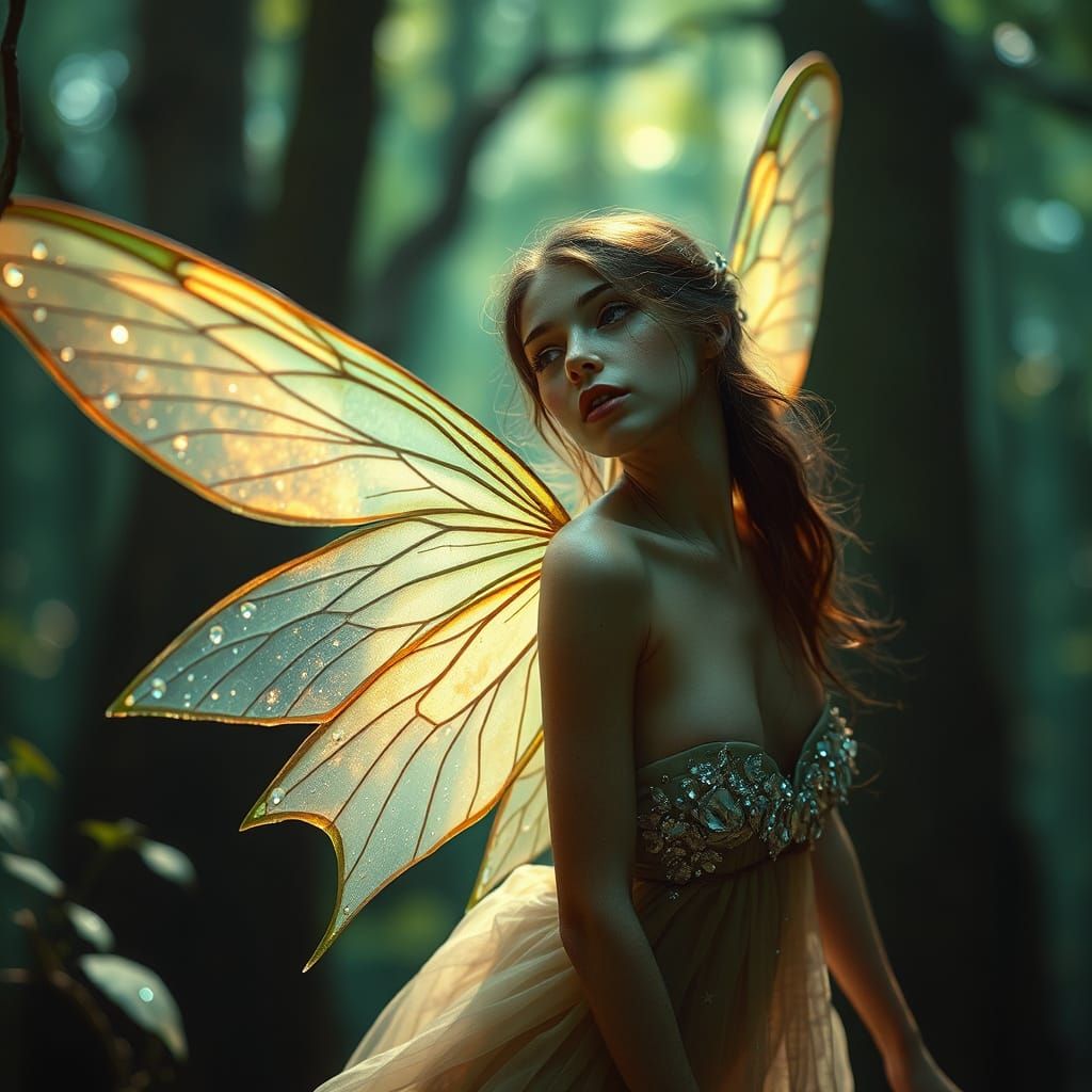 Magical Fairy in Mystical Forest Portrait