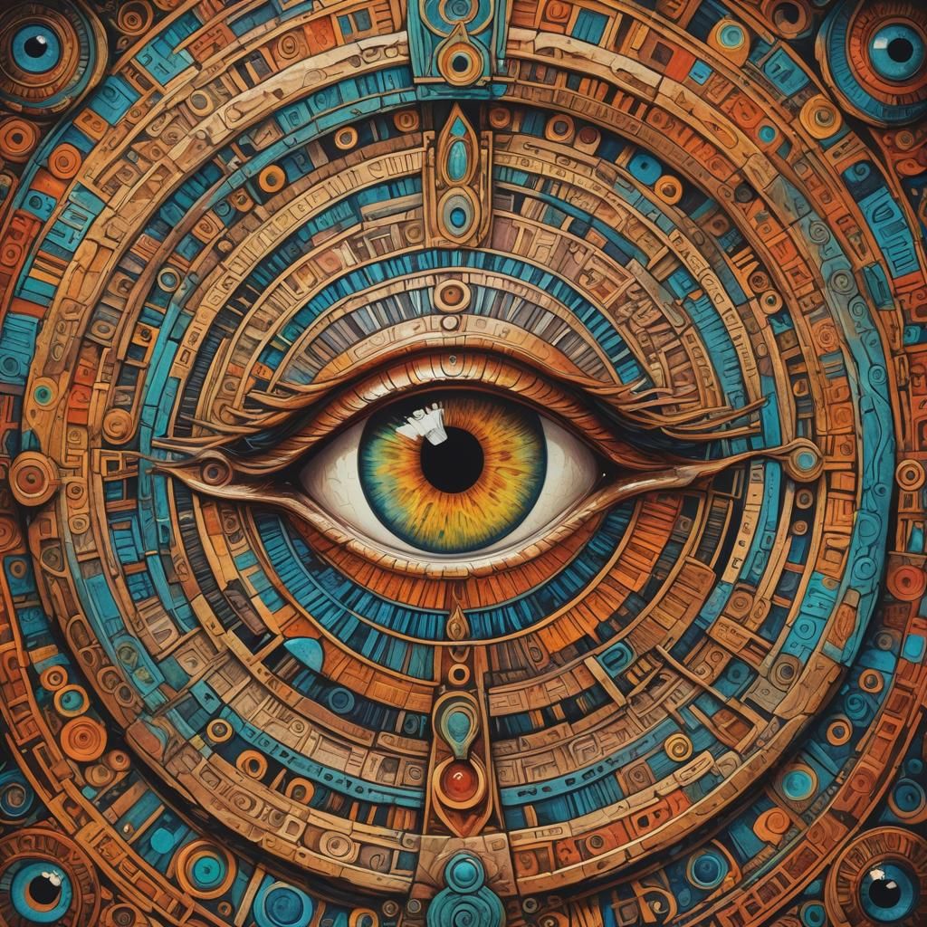 Vibrant Open Ancient Eye in Color