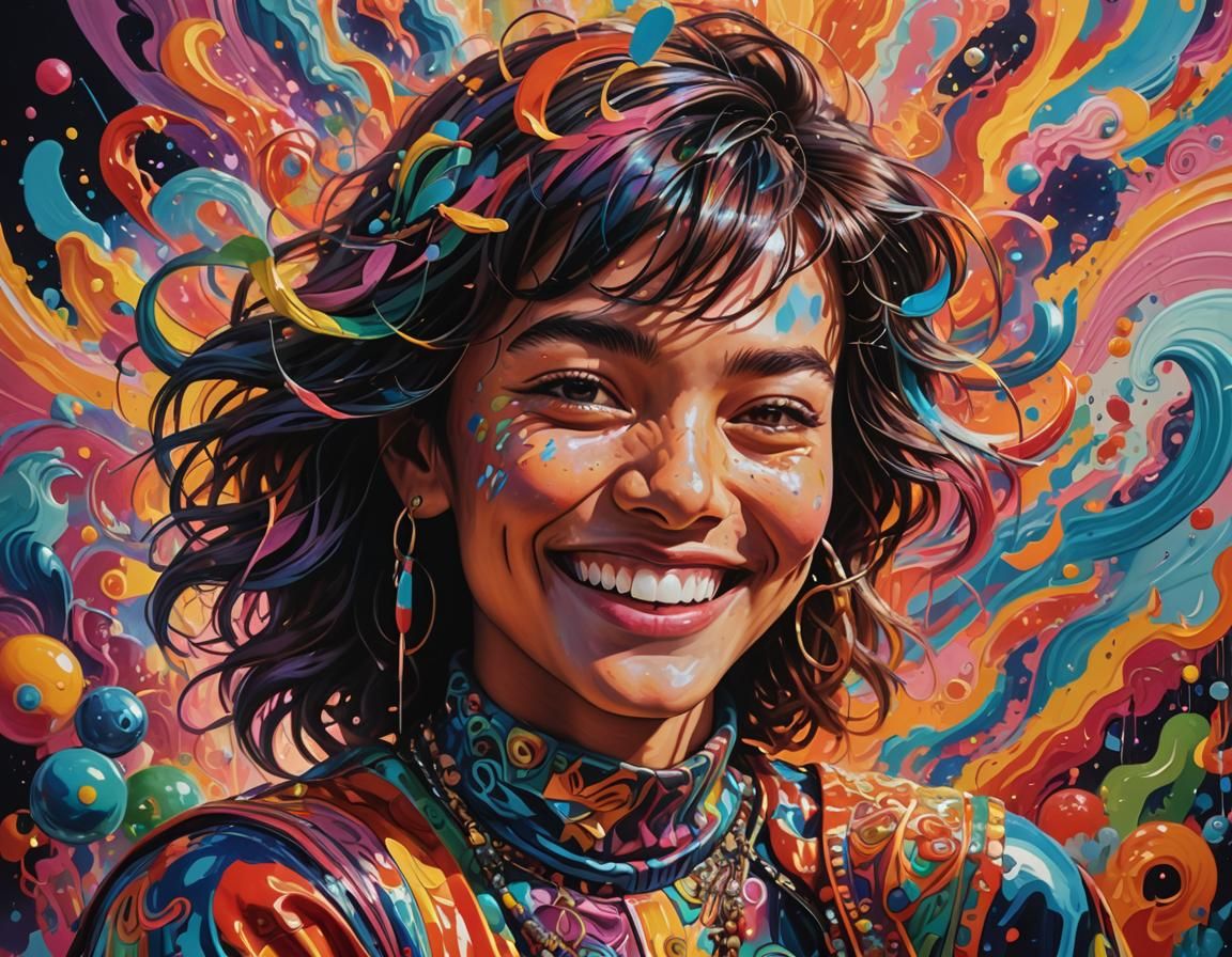 Fantastical Scene with Nico Grant in Psychedelic Style