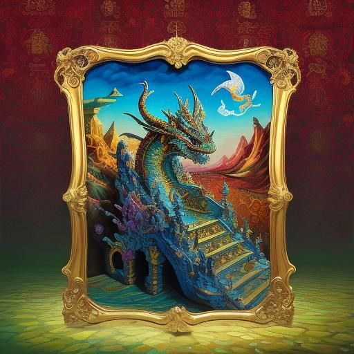 Hyperrealistic Dragon Robe in Palace Interior