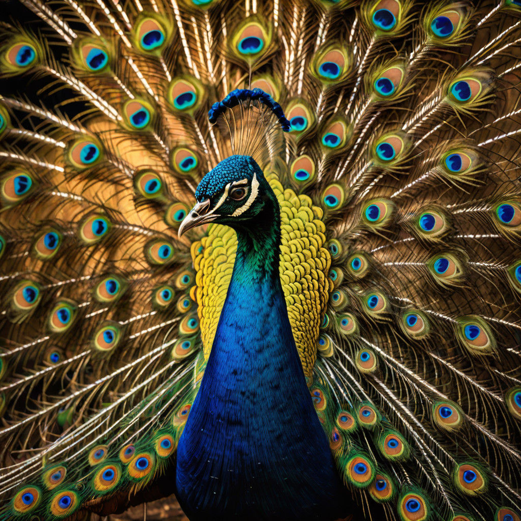 Majestic Peacock in Baroque Wildlife Photography Style