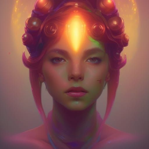 Luminescent Mushroom Portrait in Hyperdetailed Style