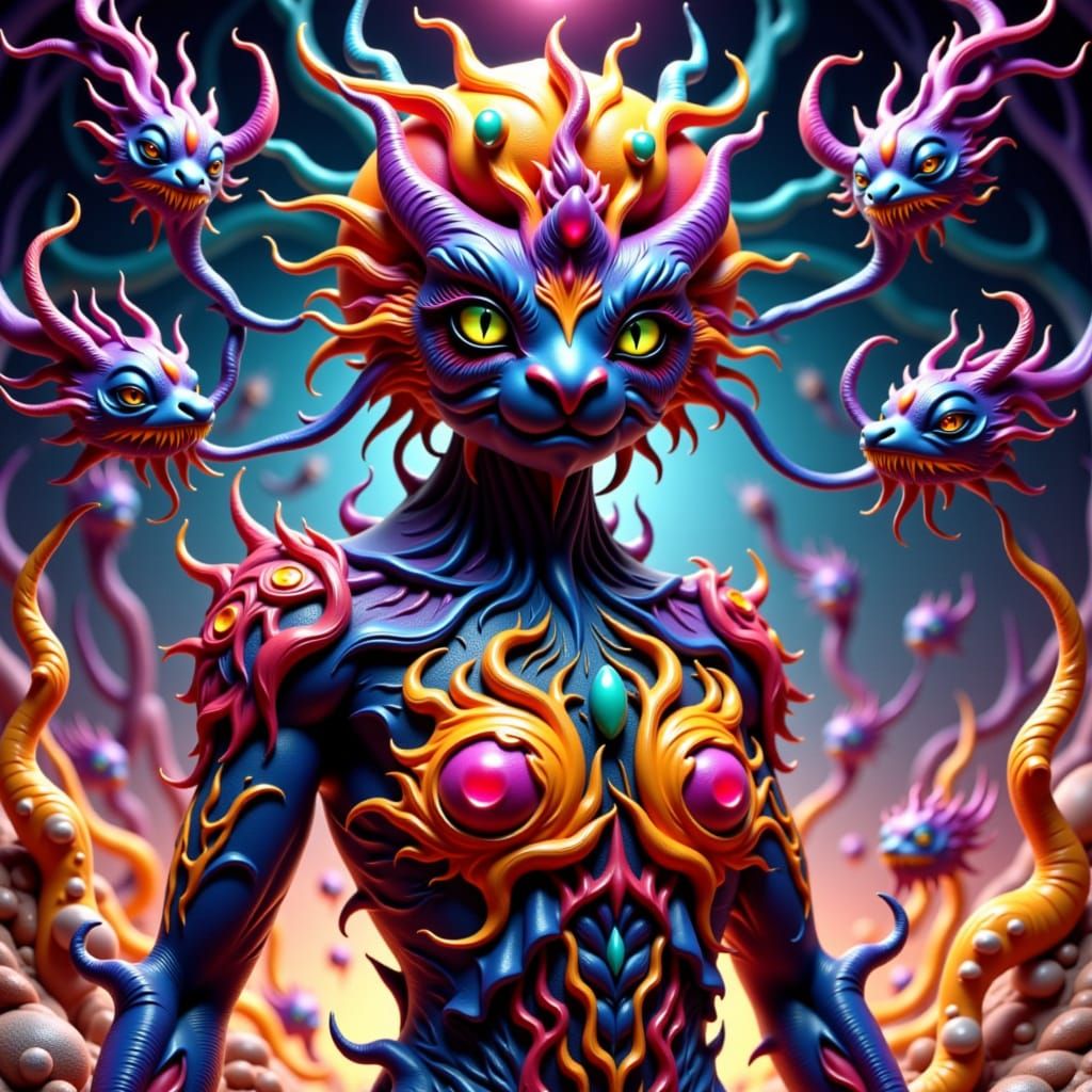 Vibrant Creature Kaleidoscope Mandala