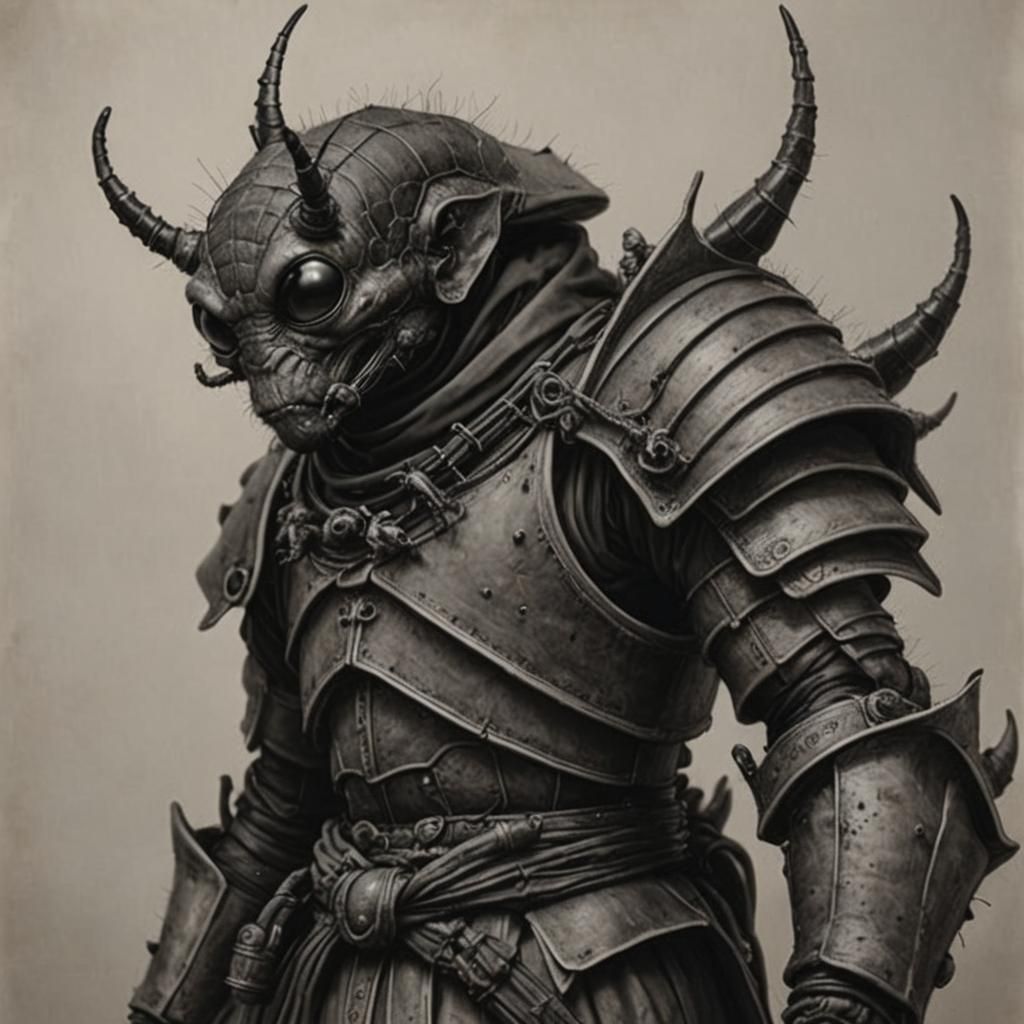 Humanoid Ants Dressed as Monks in Sepia Tones