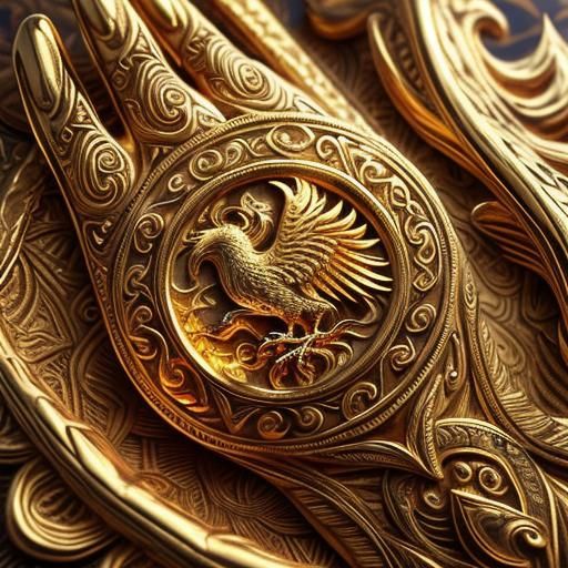 Phoenix Ring Fantasy Art in Golden Light