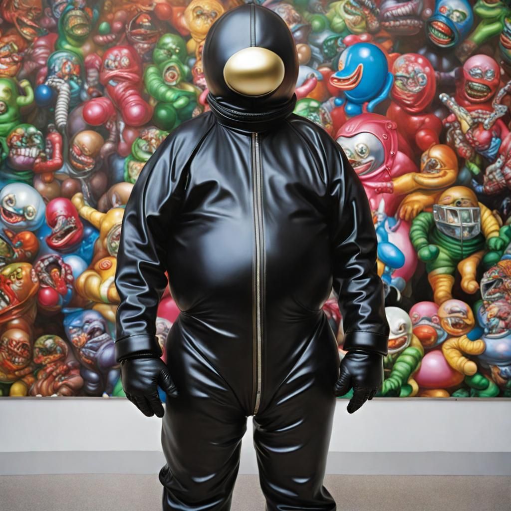 Person in Gimp Suit: Pop Art Style