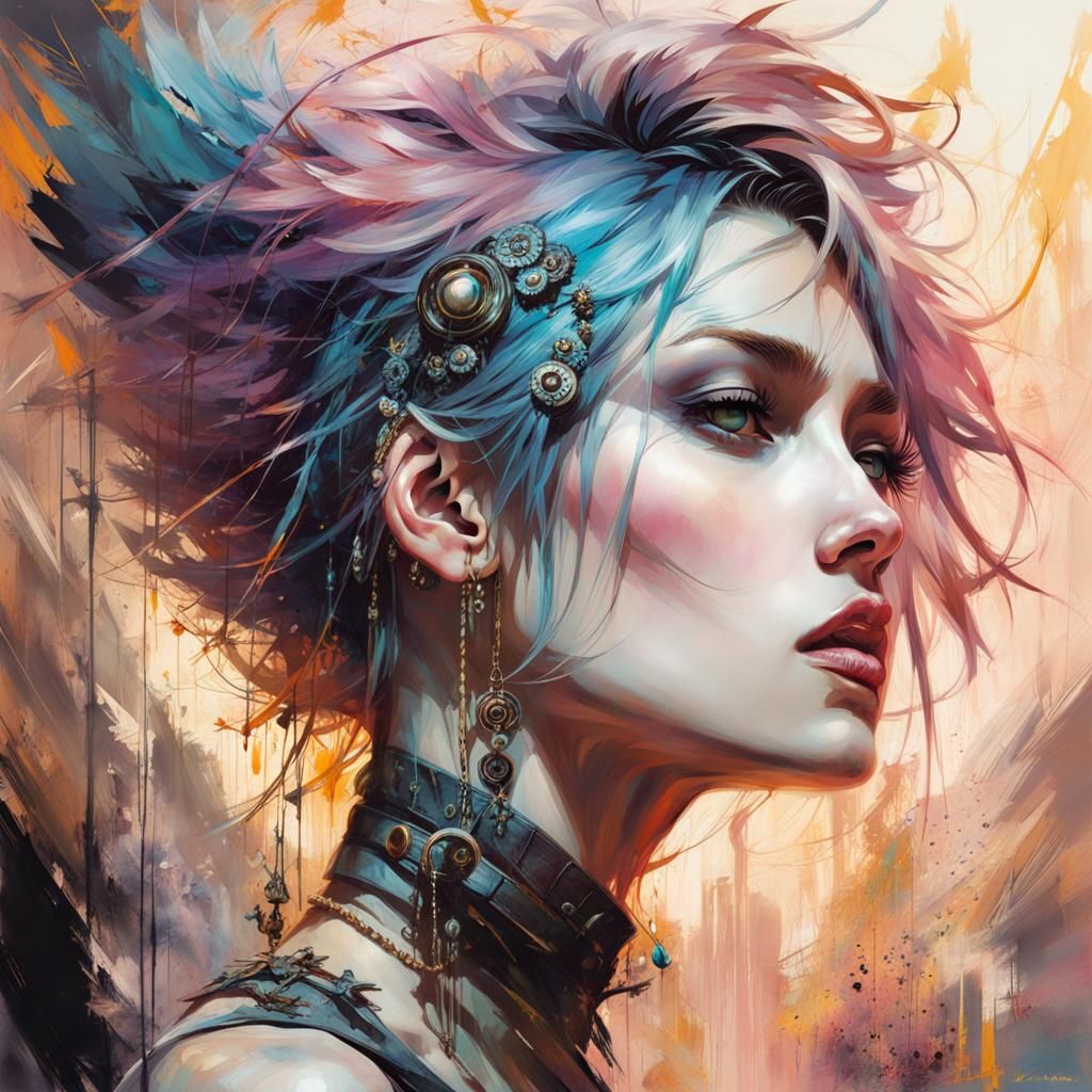 Punk Character as Digital Airbrush Art