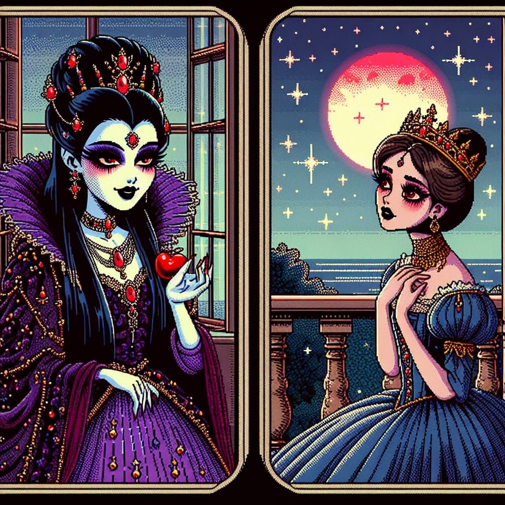 Surreal Fantasy Scene on an Old CRT TV