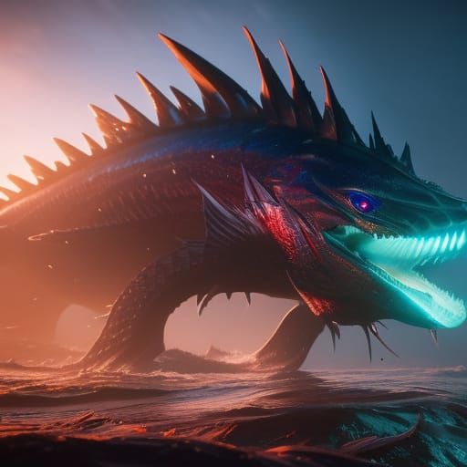 Underwater Leviathan in Dark Fantasy Concept Art