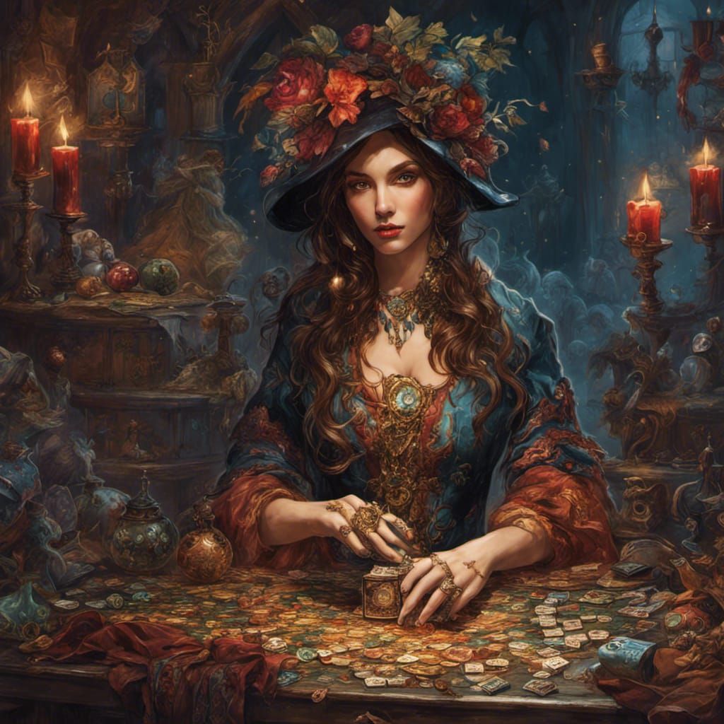 Enchanting Witch of Luck with Magic Dice