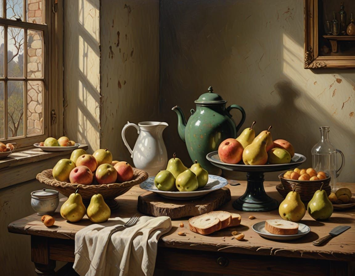 19th Century European Interior Oil Painting