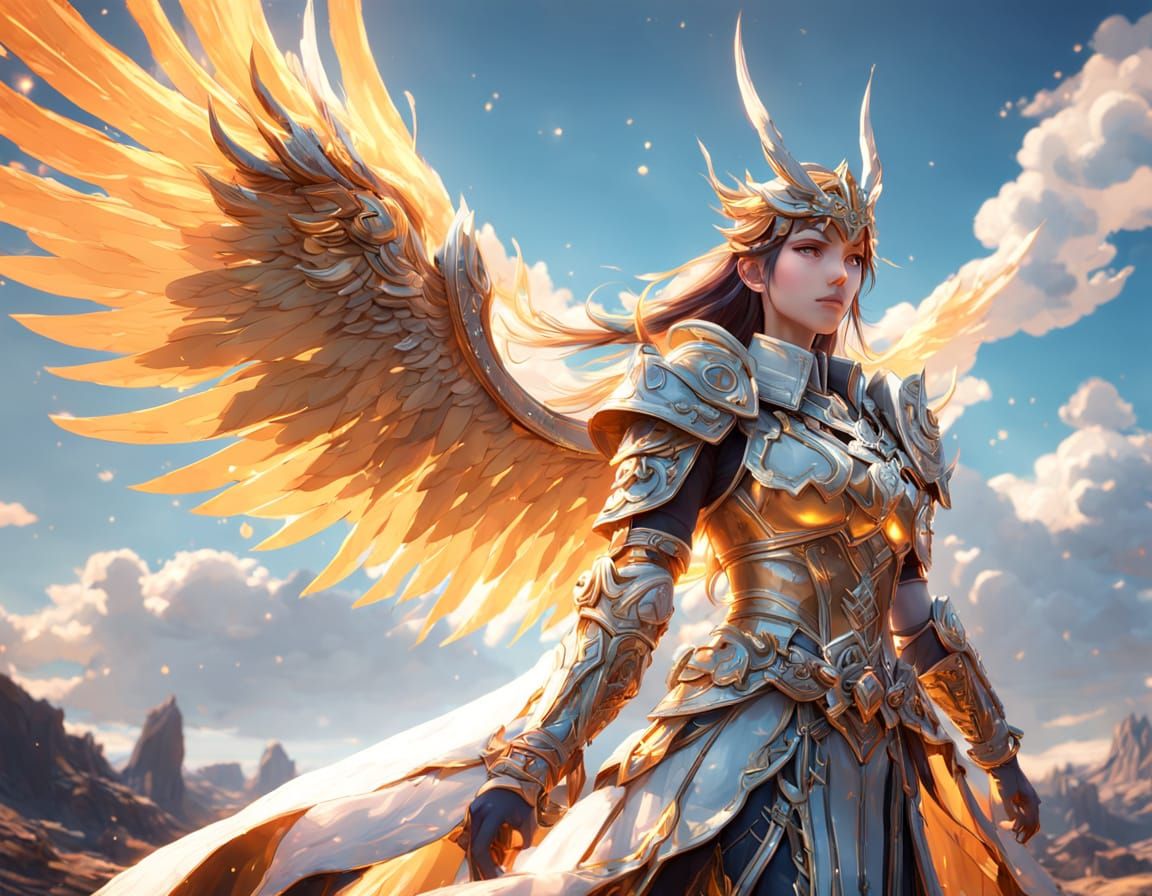 Nephalem Warrior Woman in Burning Wasteland, Anime-Inspired ...