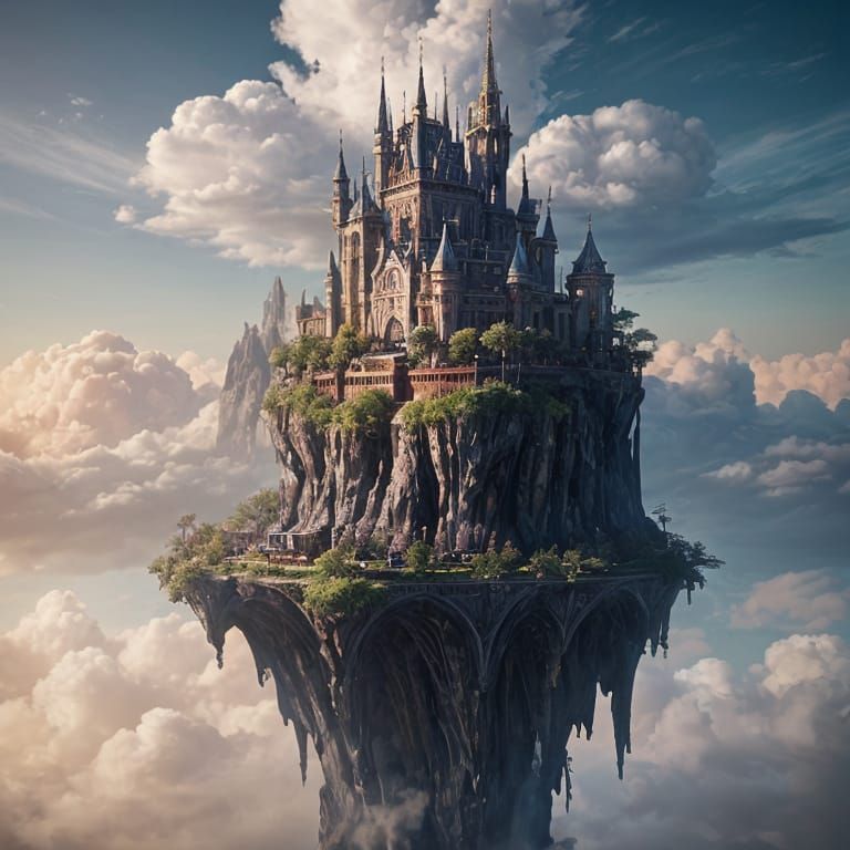 Fantastical Sky: Detailed Matte Painting in Deep Color