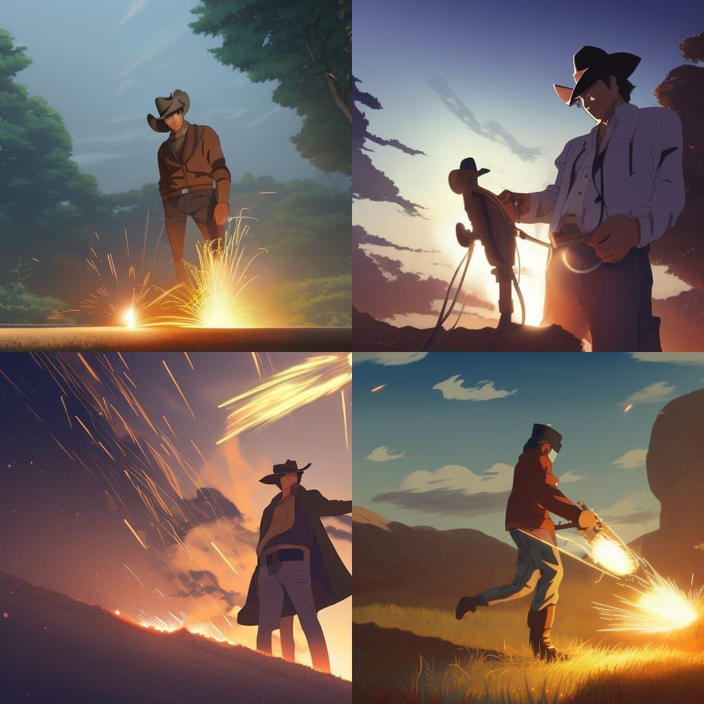 Welding Gunslinger in Anime Style
