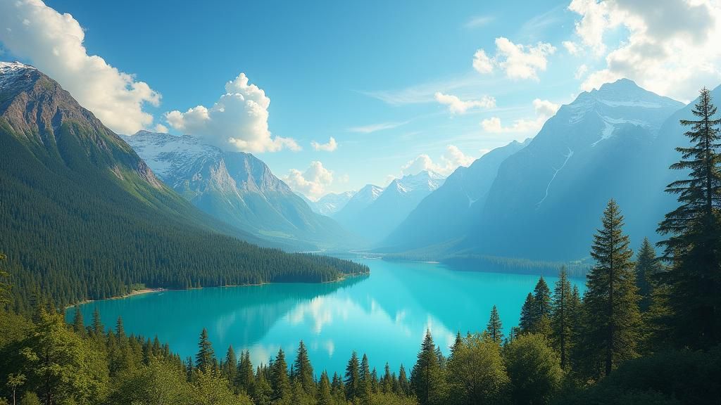 Alpine Lake Dreamscape in Ethereal Style