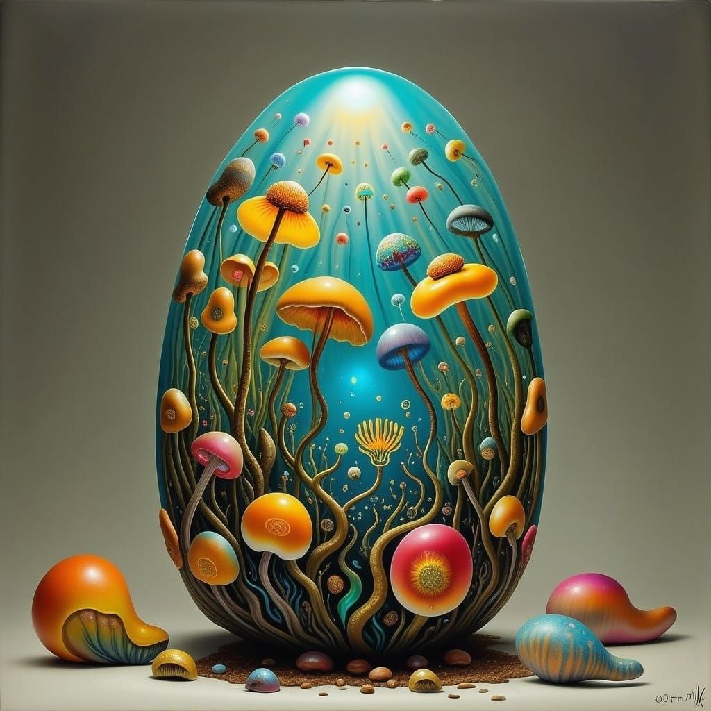 Resin Art of an Egg