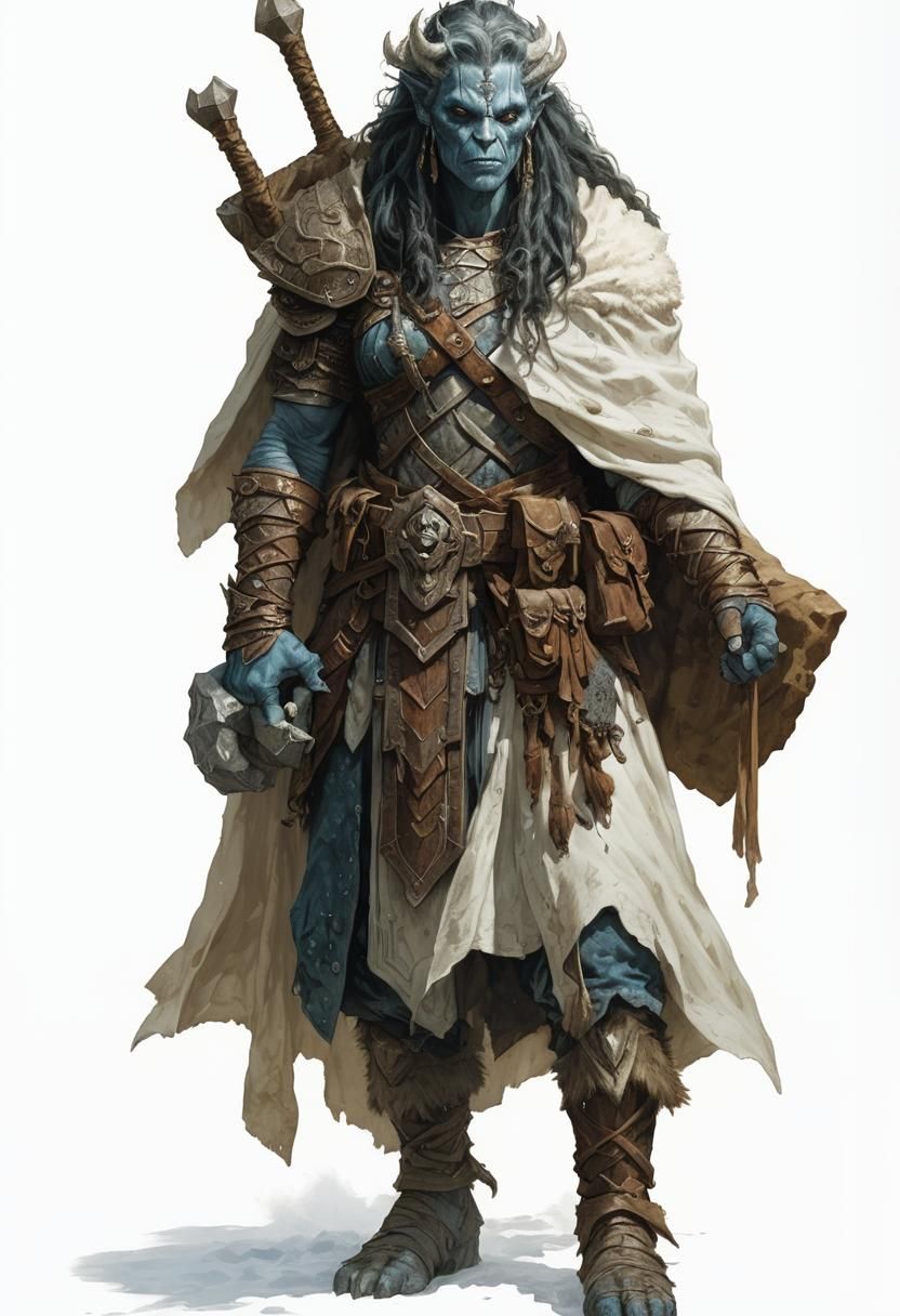 Female Frost Giant in Heroic Fantasy Style