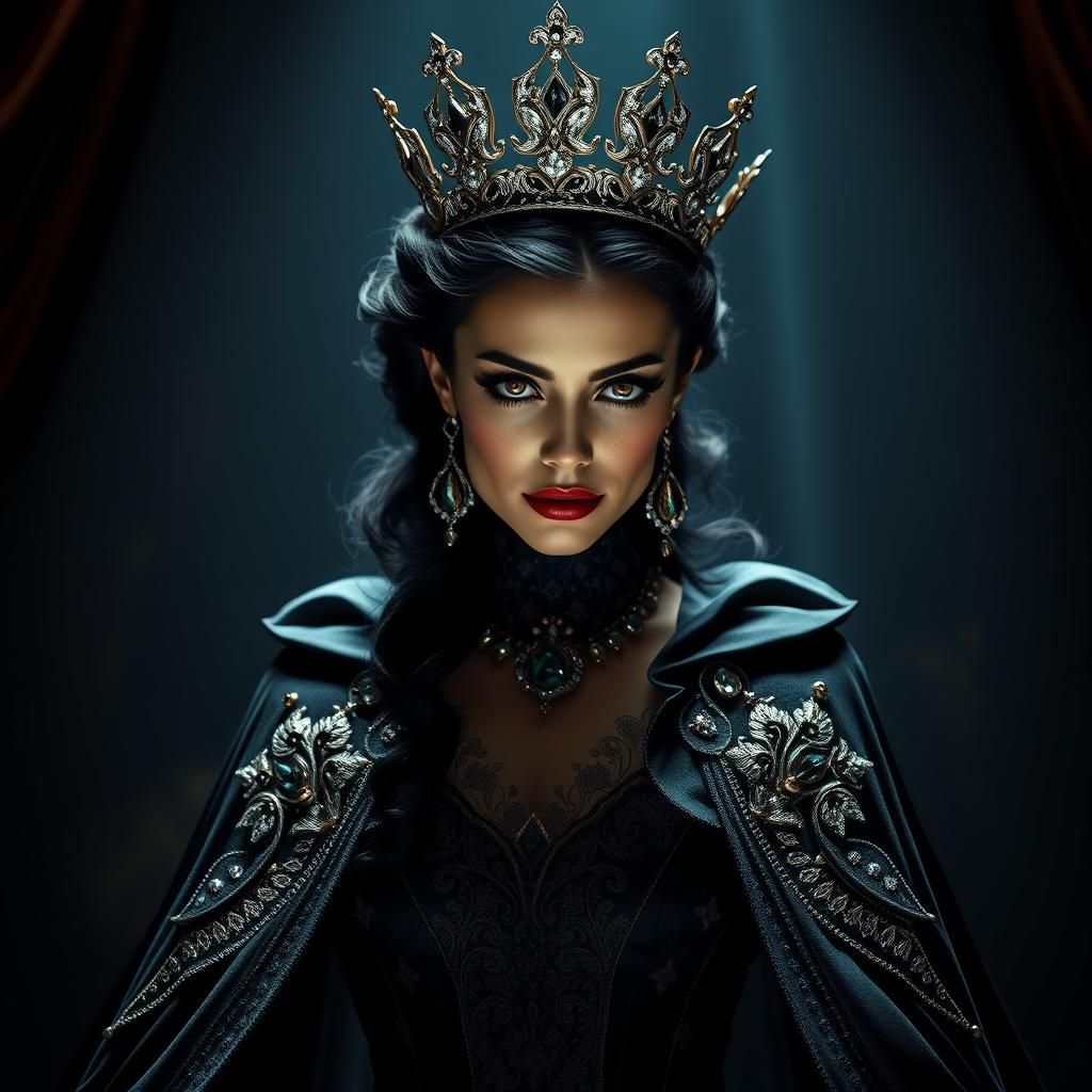 Queen of Spades in 3D Realism Style