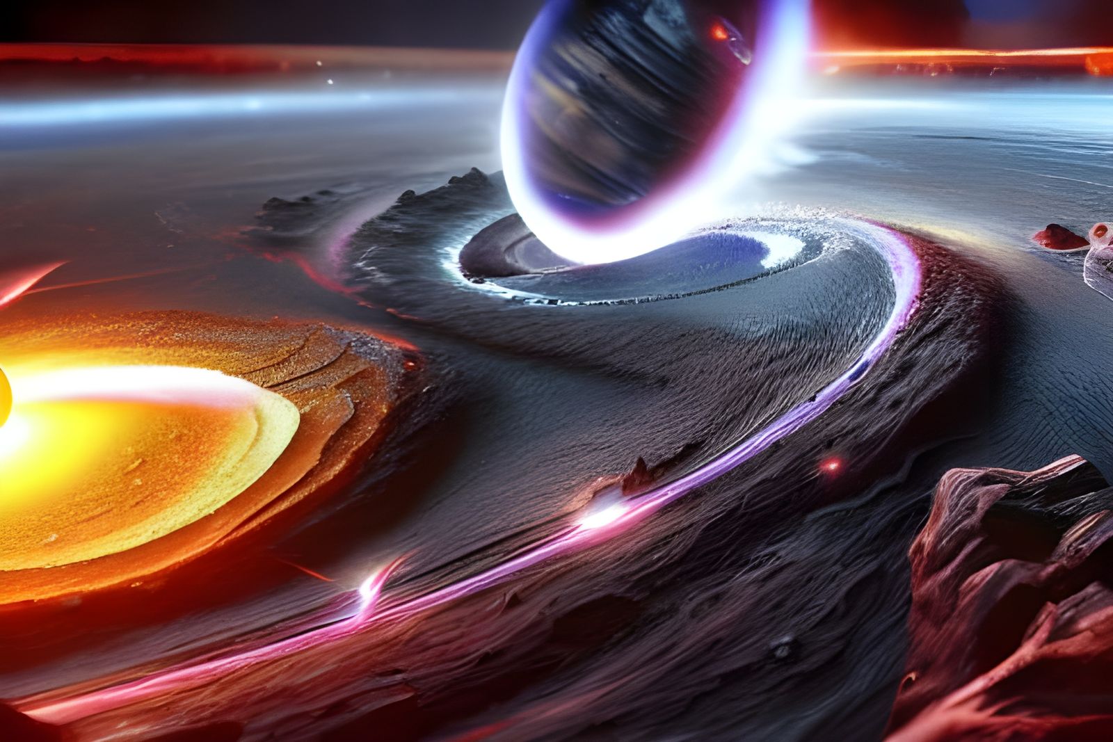 Black Hole Supernova: Detailed Matte Painting