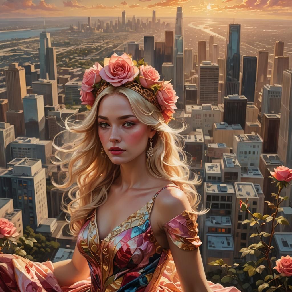 Rose Dress in Los Angeles: Fantasy Concept Art