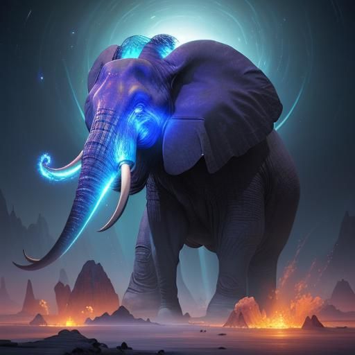 Astronaut with Lapis Lazuli in Space, Digital Art