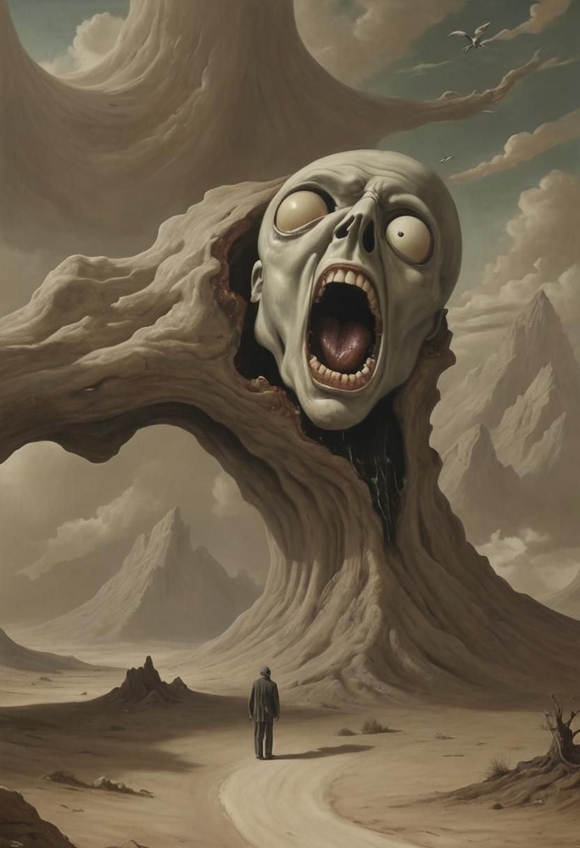 Surreal Hyperrealistic Toothache Close-Up