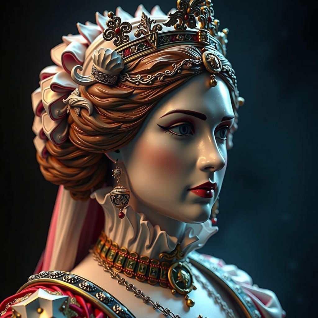 17th Century Queen Catherine of Braganza in Portuguese Royal...