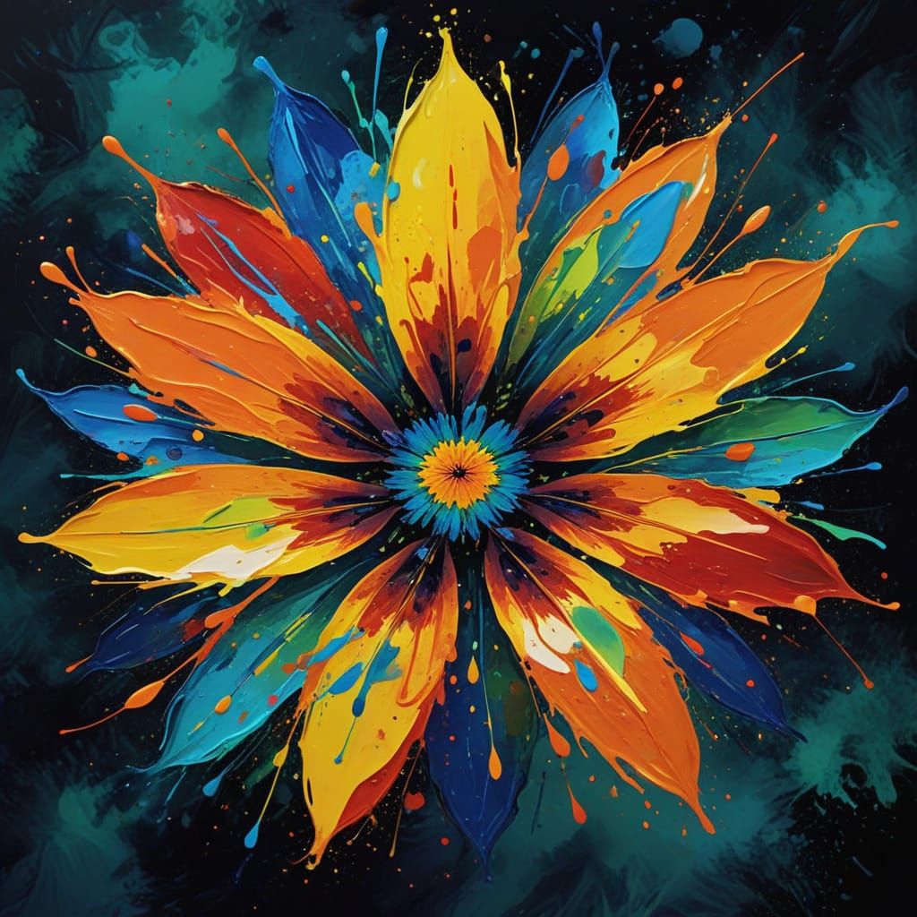 Vibrant Abstract Flower in Motion