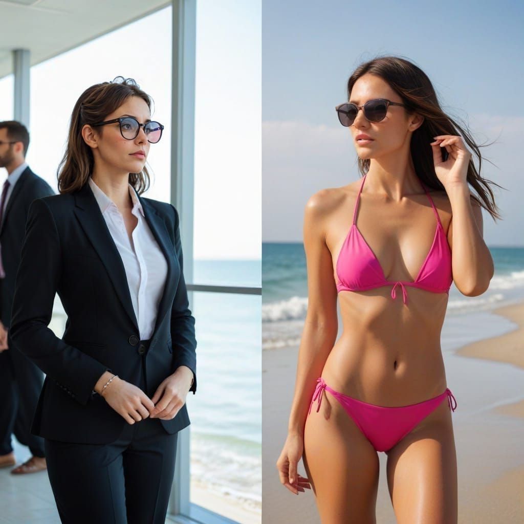 Stressed Librarian Lady with Thick Glasses