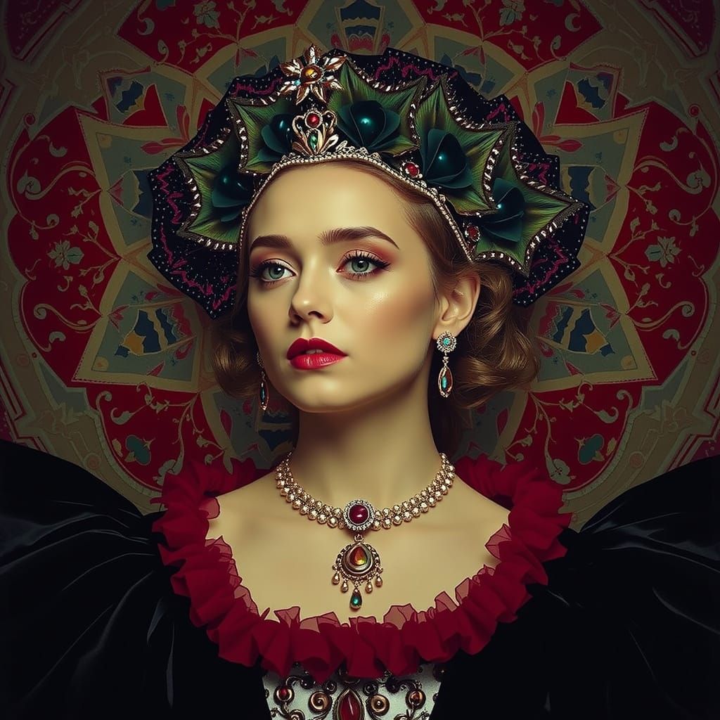 Vibrant Geometric Patterns in Photorealistic Style