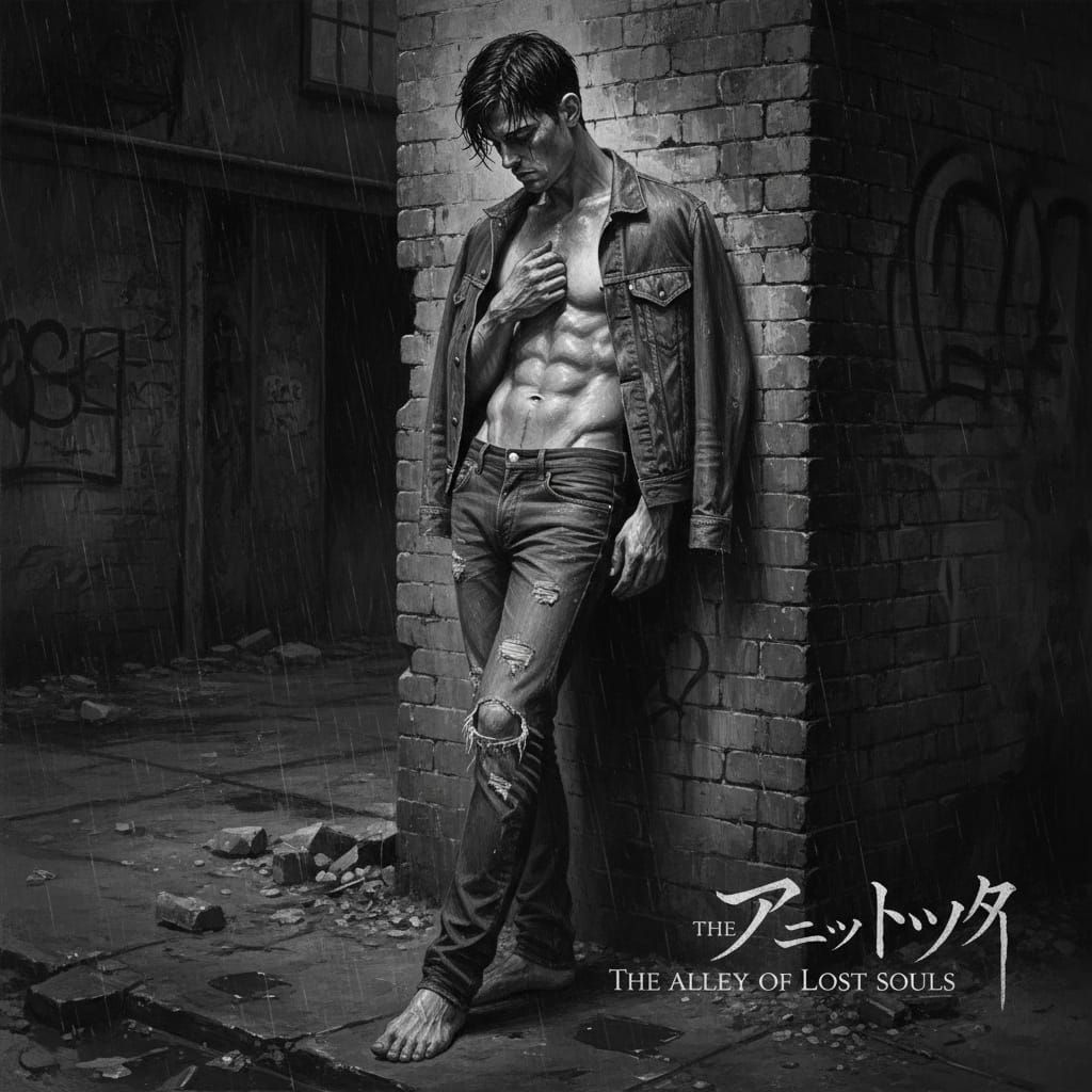 Young Man in Dark Alley, Yamato-e Style