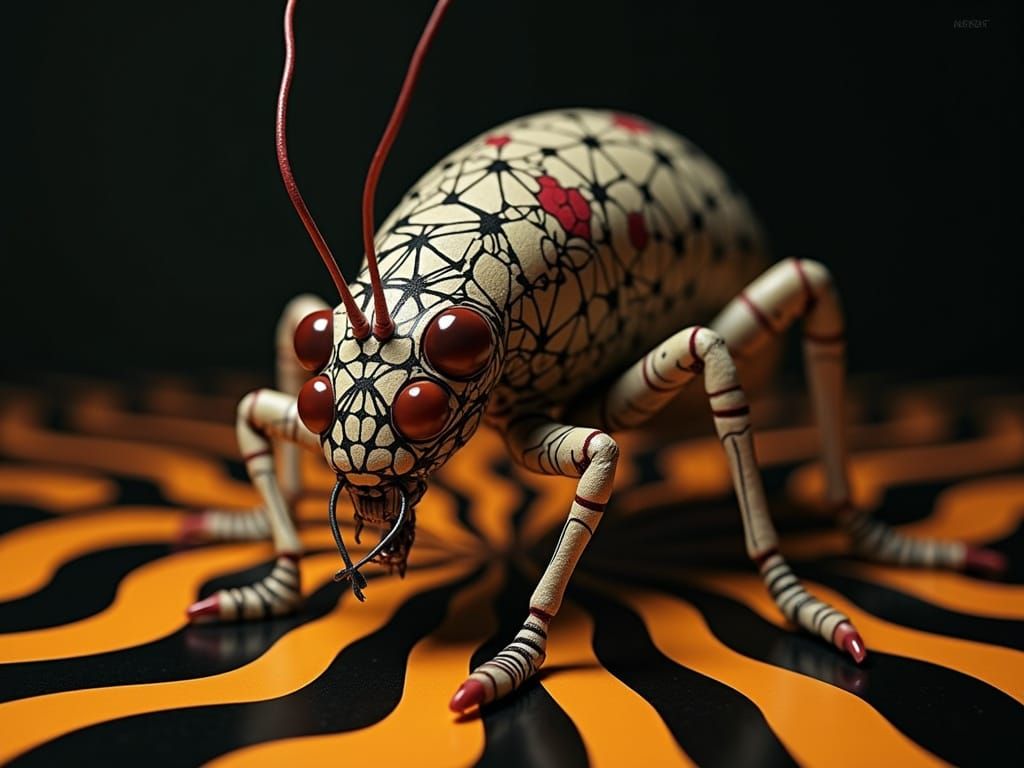 Cyberpunk Human Hybrid Alien with Geometric Tattoo in Psyche...