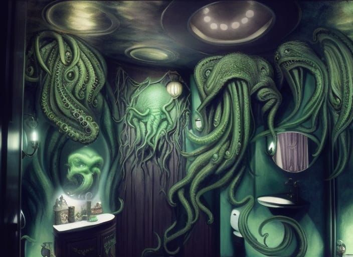 Mysterious Cthulhu Themed En Suite Bathroom