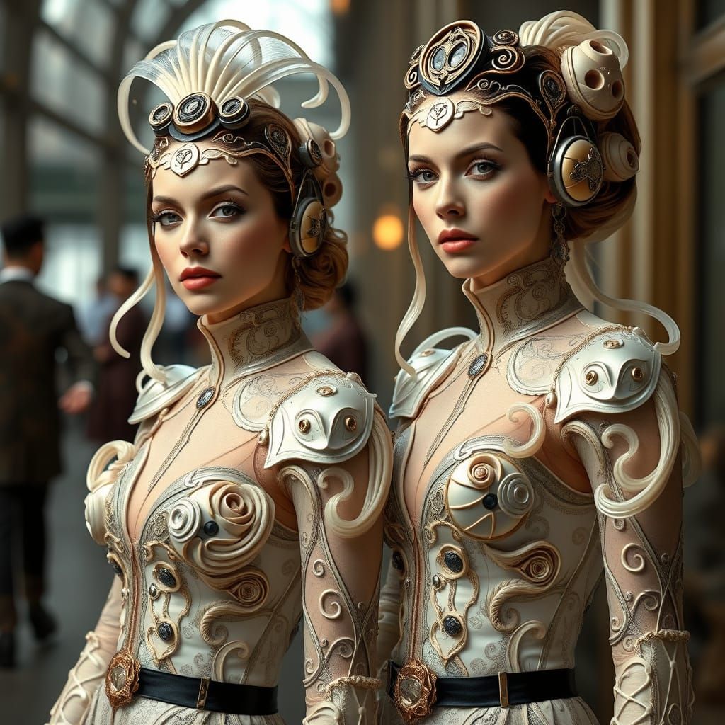 Art Nouveau Industrial Fashion with Transparent Accents