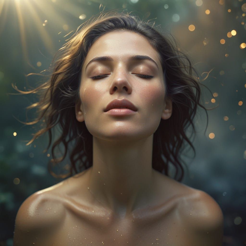 Serene Close-Up Portrait in Hyperrealistic Style