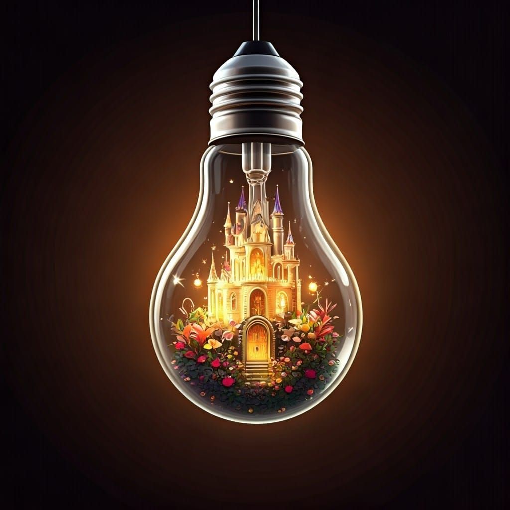 Enchanted Glass Wonderland in a Golden Glow